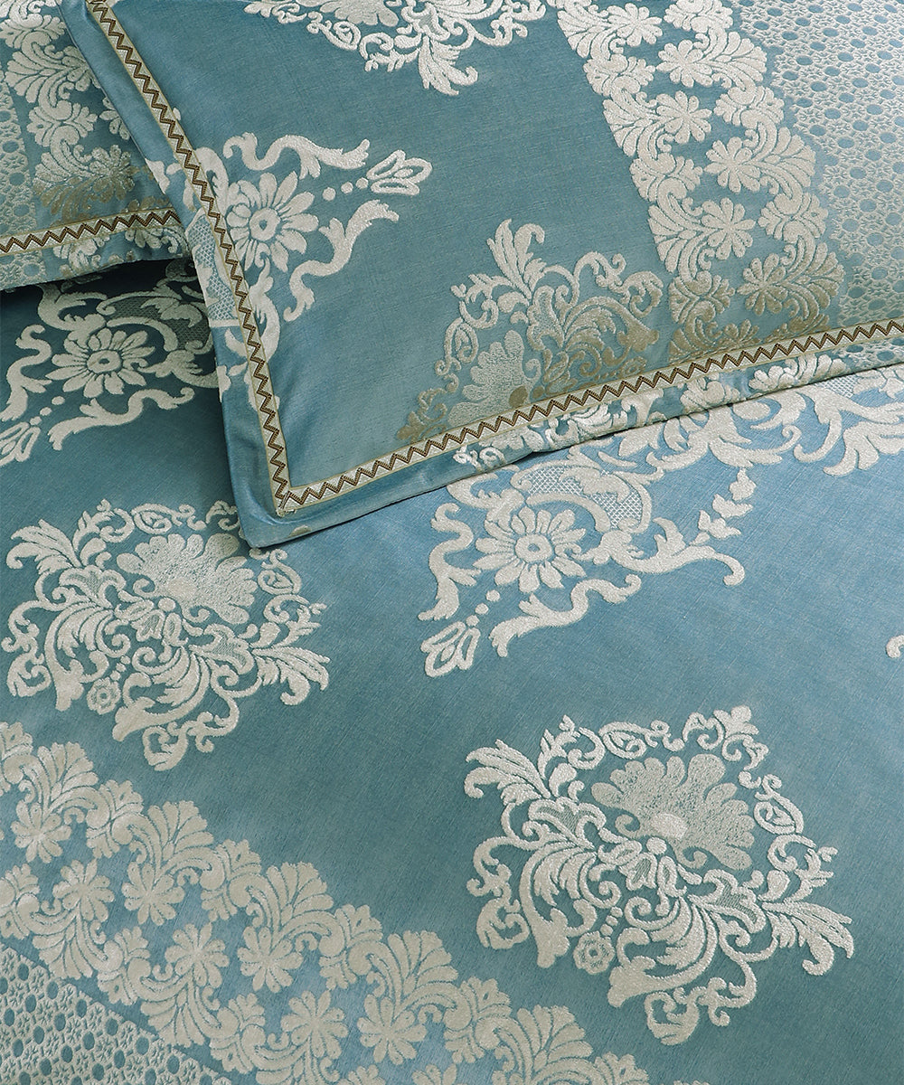 Aurelia Aqua Sage Lace Bedcover