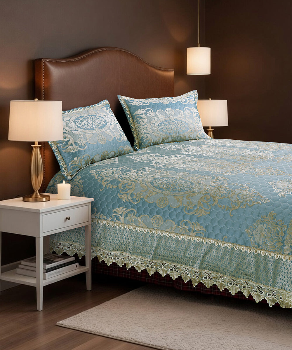 Aurelia Powder Blue Bedcover