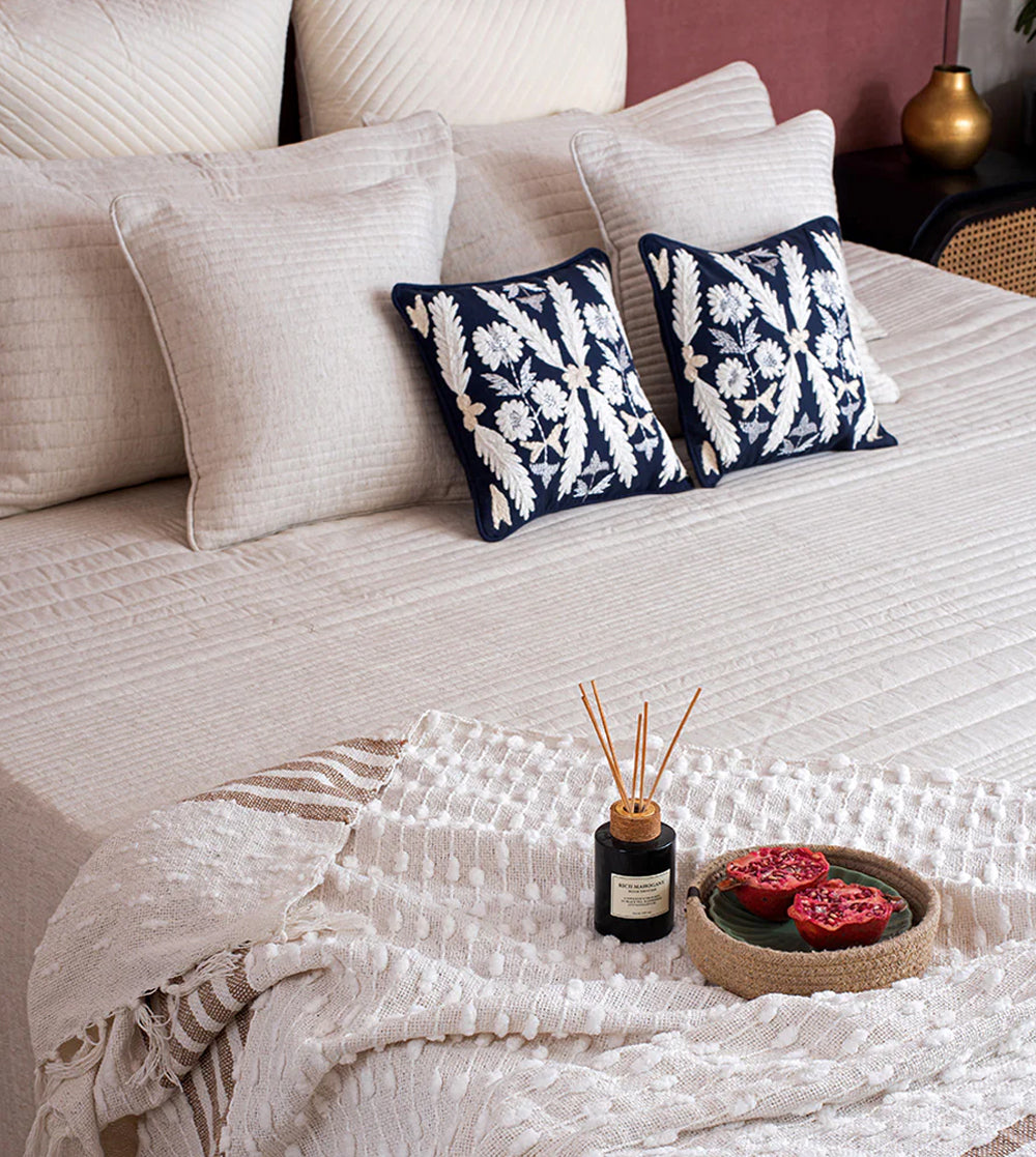 The Balmy Print on English Teal Bed Cover Set