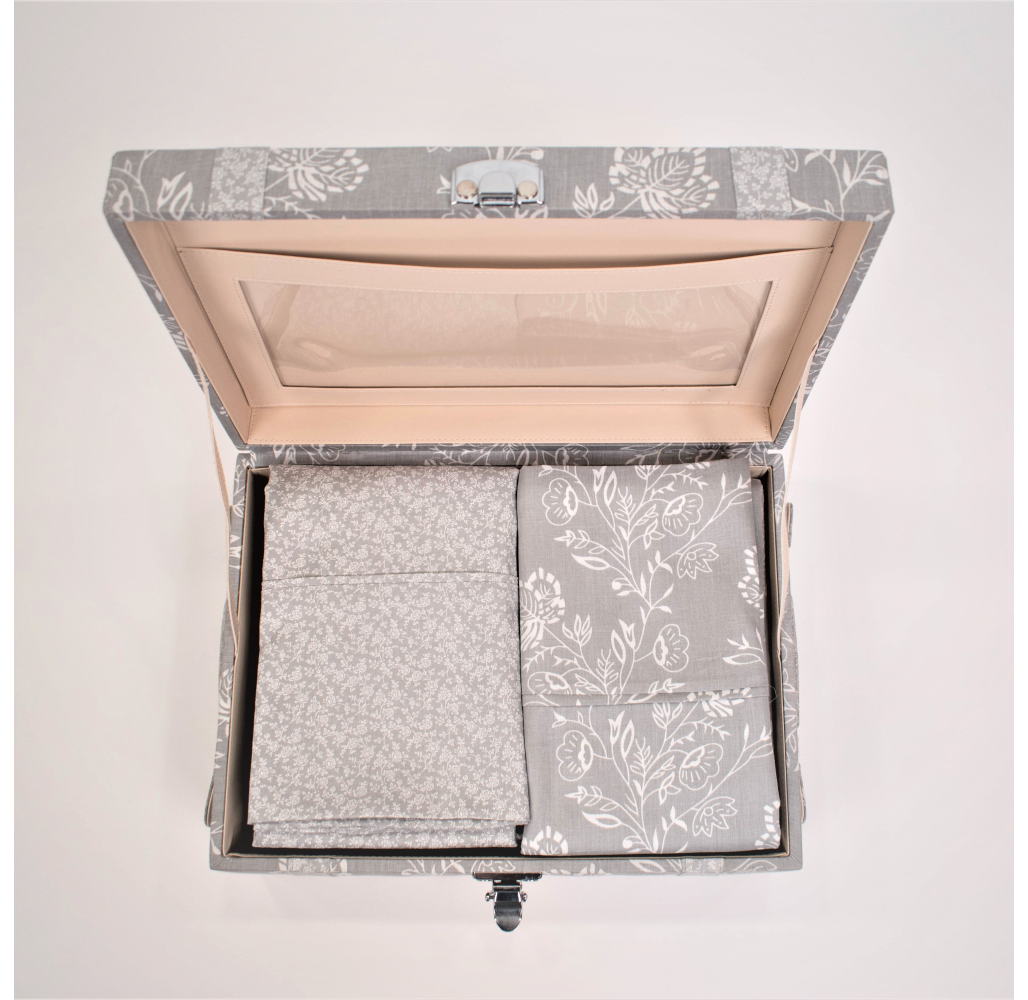Botanic Silver Bloom Box Duvet Set