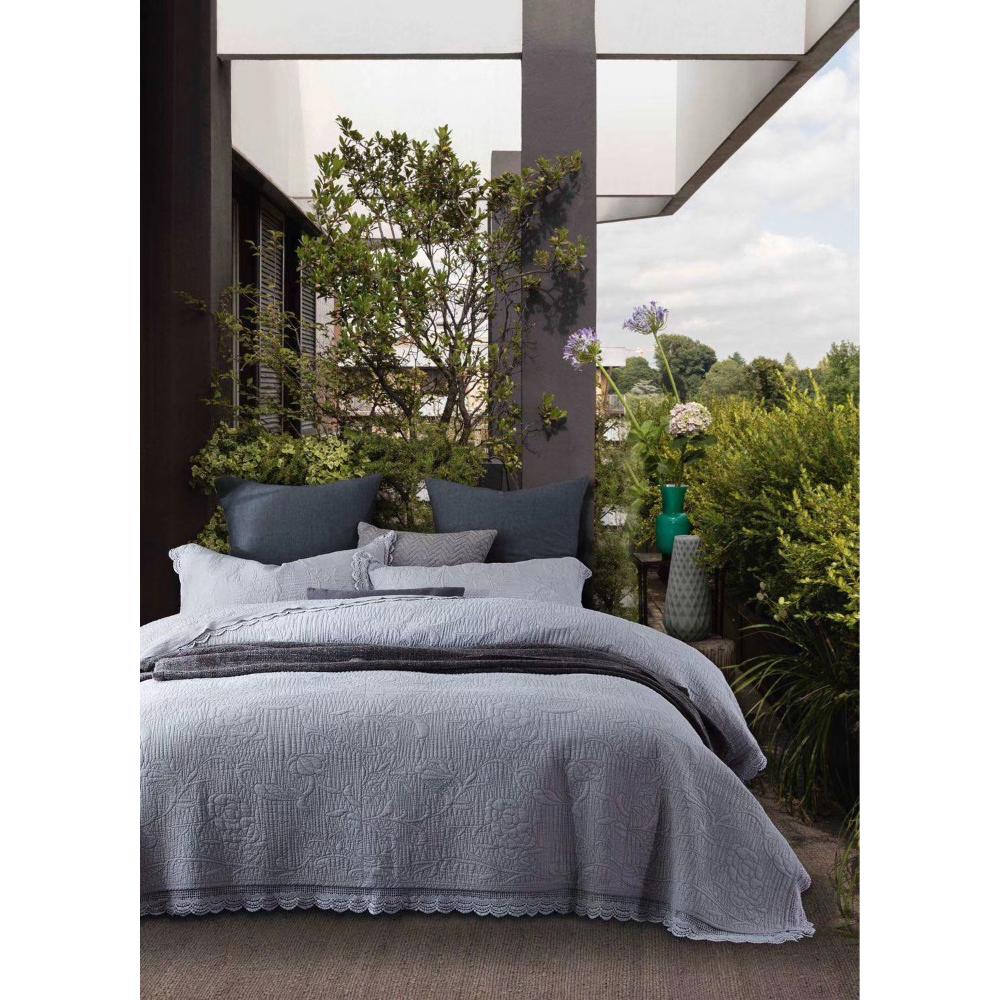 Steel Grey Quilted Bed Spreads by Lacasa India