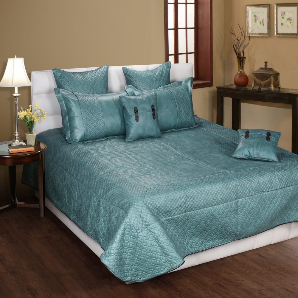 The Vegan Leather Teal Bed Spreads